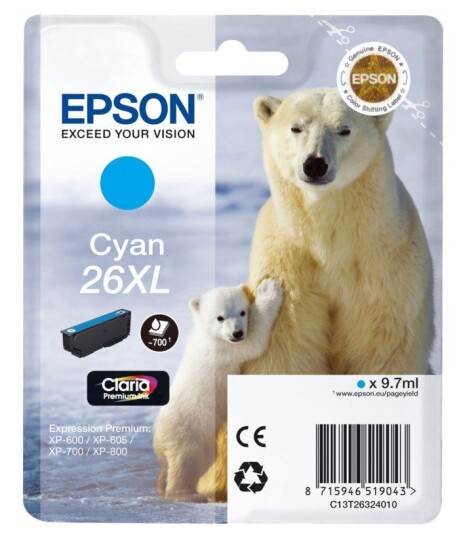 Epson T2632 XL Blekkpatron, cyan Epson T2632 XL Blekkpatron, cyan
