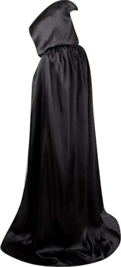 Halloween Lang Kappe med Hette Svart 110 cm
