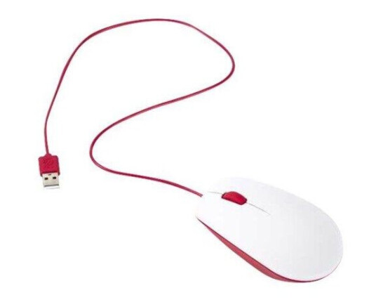 Raspberry Pi Optisk Standardmus med 3 Knapper USB Rød/Hvit