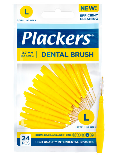 Plackers Dental Brush Gul Mellomromsbørste 07 mm L 24 stk.