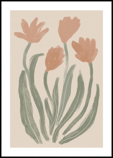 Soft Peach Blooms Plakat / 30x40