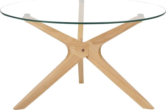 Soffbord Beliani Valley Transparent\|\|Light wood -