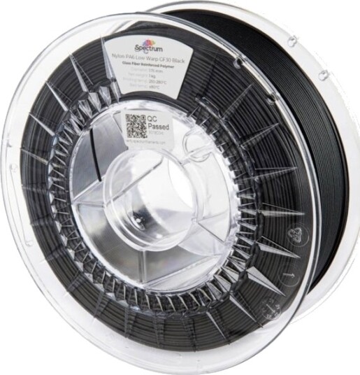 Spectrum PA6 Low Warp GF30 Filament 1.75 mm 1000 g Sort 80741