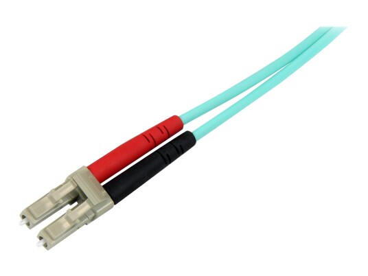 StarTech Aqua OM4 Duplex Multimode Fiber - 1m / 3 ft - 100 Gb - 50/125 - OM4 Fiber - LC to LC Fiber Patch Cable (450FBLCLC1) - nettverkskabel - 1 m -
