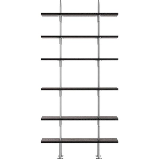 Gubi Keen 96 Hyllesystem 6 Hyller Rustfritt Stål/askfiner Gubi Keen 96 Hyllesystem 6 Hyller Rustfritt Stål/askfiner