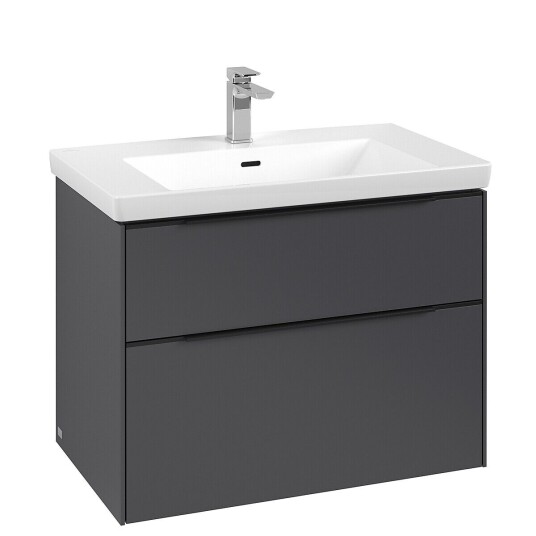 Villeroy & Boch Subway 3.0 Servantskap m/2 skuffer 772x576x478 mm Grafitt Matt Villeroy & Boch Subway 3.0 Servantskap m/2 skuffer 772x576x478 mm Grafitt Matt