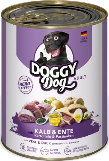 Doggy Dog Våtfôr Adult Kalv Og And 24 X 800 G Doggy Dog Våtfôr Adult Kalv Og And 24 X 800 G