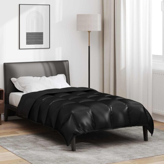 vidaXL Vinter Dynen Svart 155 x 220 cm Sateng og mikrofiber vidaXL Vinter Dynen Svart 155 x 220 cm Sateng og mikrofiber