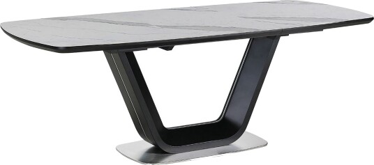 Ventera Forlengningsbart Spisebord 160 cm - Keramikk/Svart/Hvit