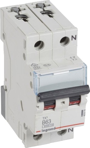 Legrand 5 stk TX³ MCB automatsikring B63 1P+null 2M 6/6kA