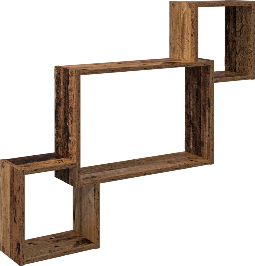 vidaXL Vegghylle Veggmontert Gammelt tre 91,5 x 15 x 76 cm