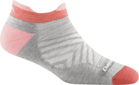 Darn Tough Women's Run No Show Tab Ultra-Lightweight Running Sock Cushion L (41-42.5), Ash