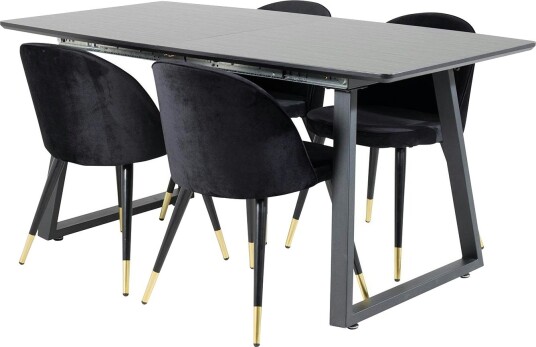Venture Home Spisegruppe Venture Home Ina med 4 Valentina Stoler Fløyel GR20327