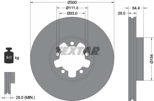 TEXTAR 92151900 Bremseskive