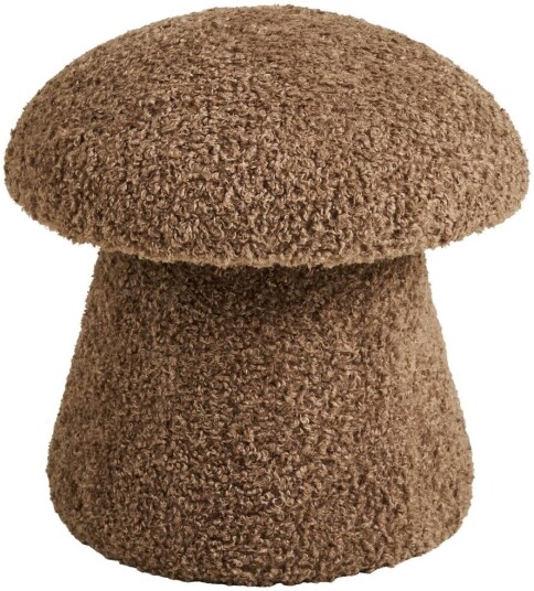 Gida puff Ø45cm imitert pels brun.