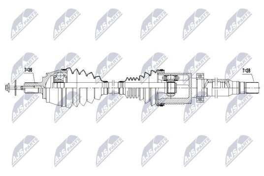 Nty Drivaksel NTY NPW VV 163 Nty Drivaksel NTY NPW VV 163