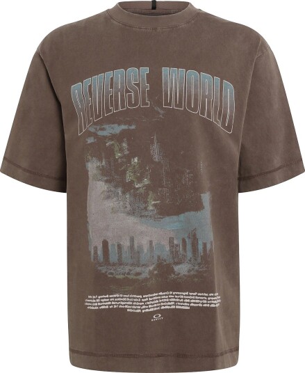 OAKLEY Reverse World Tee DARK UMBER S OAKLEY Reverse World Tee DARK UMBER S
