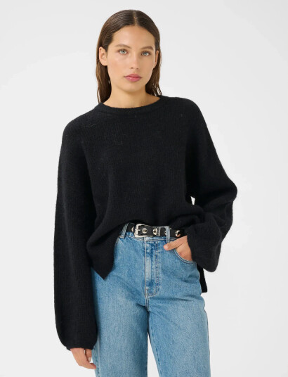 Gestuz Gzalpha Slit Pullover Noos - Black - L