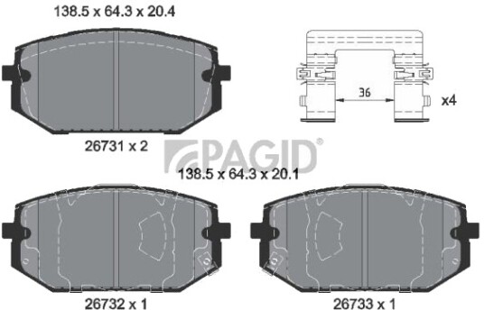 PAGID T4241N Bremseklosser
