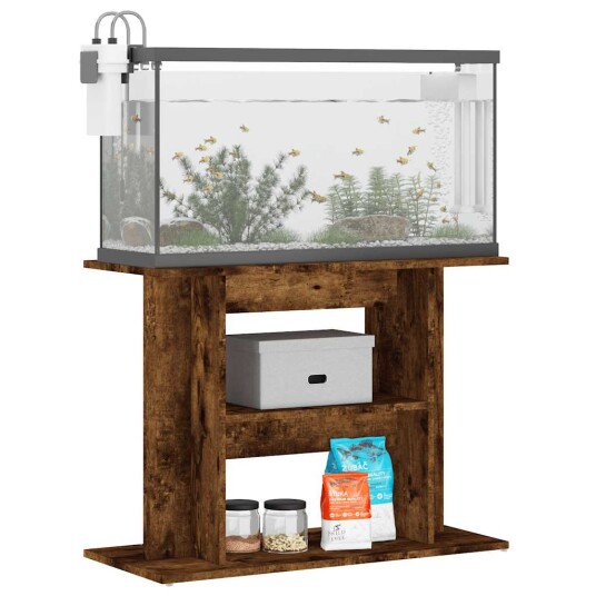 Akvariumstativ Røkt Eik 80X35X60 cm Konstruert Tre