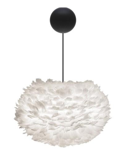 Umage Eos Taklampe Medium Hvit med Cannonball Baldakin i Sort Umage Eos Taklampe Medium Hvit med Cannonball Baldakin i Sort