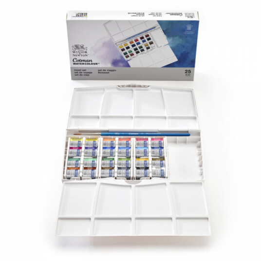Winsor & Newton Cotman Akvarellset Paintingbox Plus 24 1/2-kopp