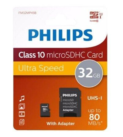 Philips FM32MP45B - flash memory card - 32 GB - microSDHC UHS-I