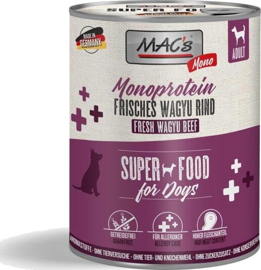 MacS våtfôr MAC s Mono Våtfôr til Hund Wagyu Storfe 800 g