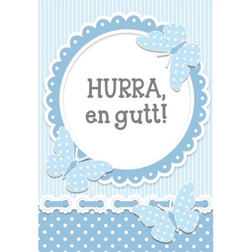Papirkompaniet mini kort HURRA en gutt!