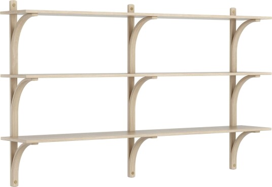 Levi Wall Shelf 180 cm Medium Aluminium / White Pigmented Oak