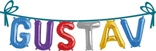 Hisab Joker Ballonggirlander Folie Navn Gustav 66579