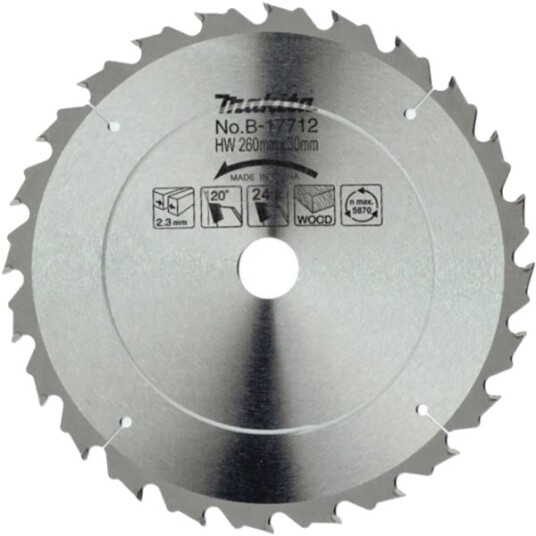 Makita B-17712 Sagblad tre 260x30x2,3 mm Maskintilbehør & forbruk