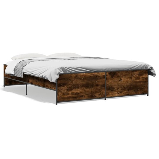 Sengeramme røkt eik 160x200 cm konstruert tre og metall 8721102610691