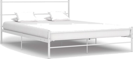  Sengeramme hvit metall 120x200 cm