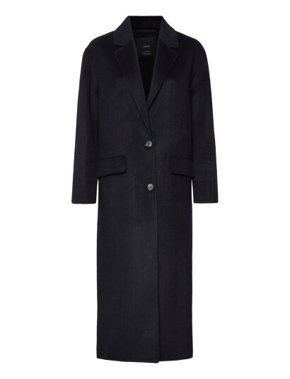 Mango Long Wool Coat Navy L Mango Long Wool Coat Navy L