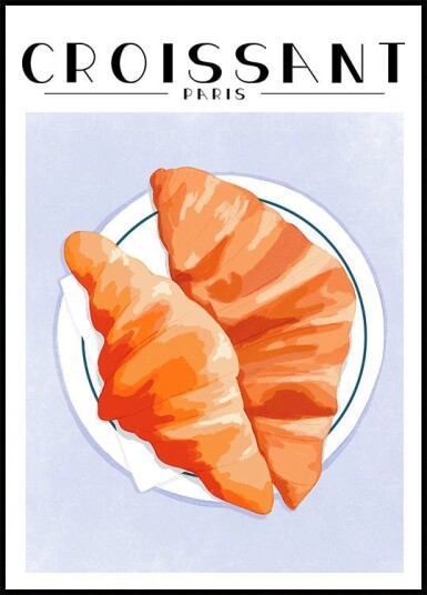 Croissant Paris Plakat Plakat / 40x50cm Croissant Paris Plakat Plakat / 40x50cm