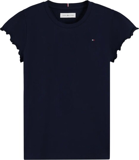Tommy Hilfiger Essential Ruffle Sleeve Top Ss   Navy   128