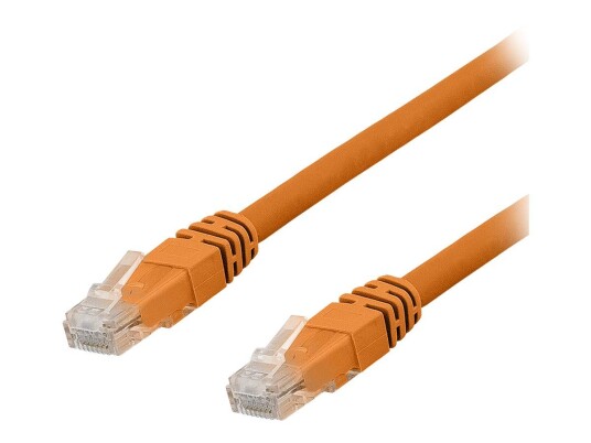 Deltaco Koblingskabel Cat6a 3 m U/UTP Oransje - Halogenfri