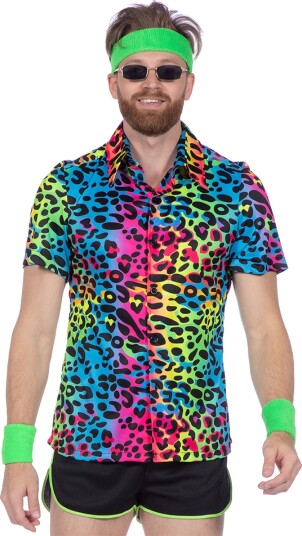 Wilbers & Wilbers Skjorte Leopard Neon Herre Large 005488-V-054