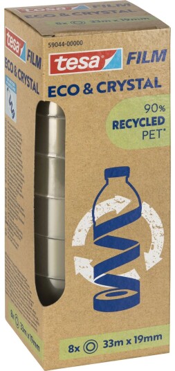 Tesa Klar Tape ECO & CRYSTAL 19mm x 33m 8 Ruller
