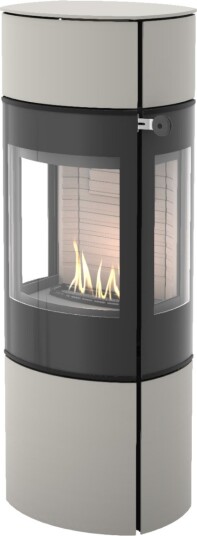 Caro 130 nikkel frittstående biopeis med sideglass og glassdør Caro 130 nikkel frittstående biopeis med sideglass og glassdør