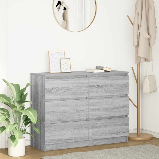 Skjenk grå sonoma 100x35x76 cm konstruert tre