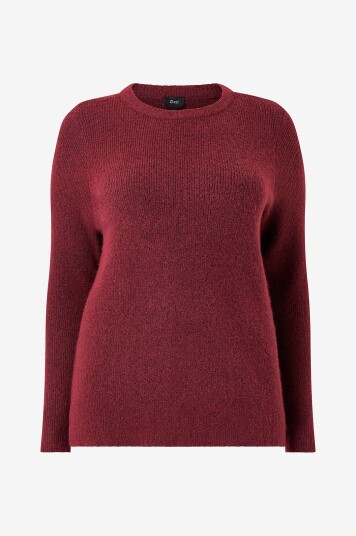 Zizzi Pullover caVilma L/S O neck Pullover Rød Zizzi Pullover caVilma L/S O neck Pullover Rød