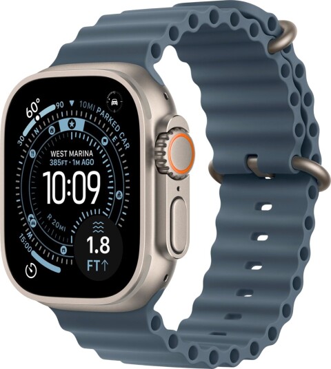 Apple Watch Ultra 3 GPS + Cellular 49mm Natural Titanium Case with Anchor Blue Ocean Band