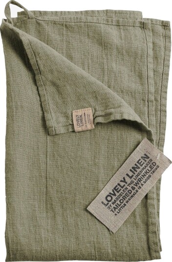 Lovely Linen Håndkle Classic i manglet lin Grønn Lovely Linen Håndkle Classic i manglet lin Grønn