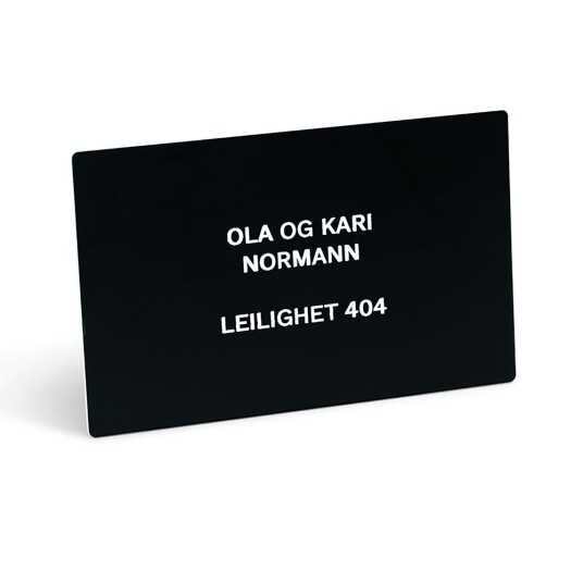 Postkasseskilt system svart