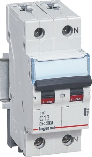Legrand 5 stk TX³ MCB automatsikring C13 1P+N 2M 10/10kA