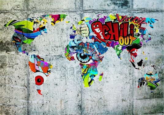 Fototapet Map Graffiti 350x245 - Artgeist sp. z o. o.