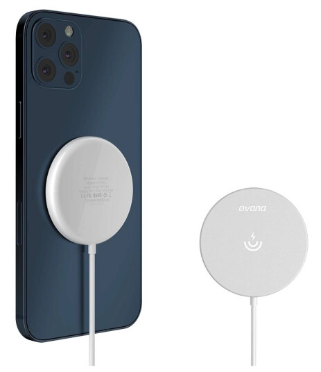 Dudao magnetisk MagSafe trådløs Qi-lader - USB-C - 15W - Hvit