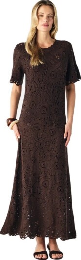 Mos The Label Anouk crochet midi dress XS brun dame